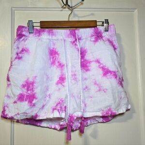 Rachel Zoe Tye Dye Drawstring Linen Short Size Large.